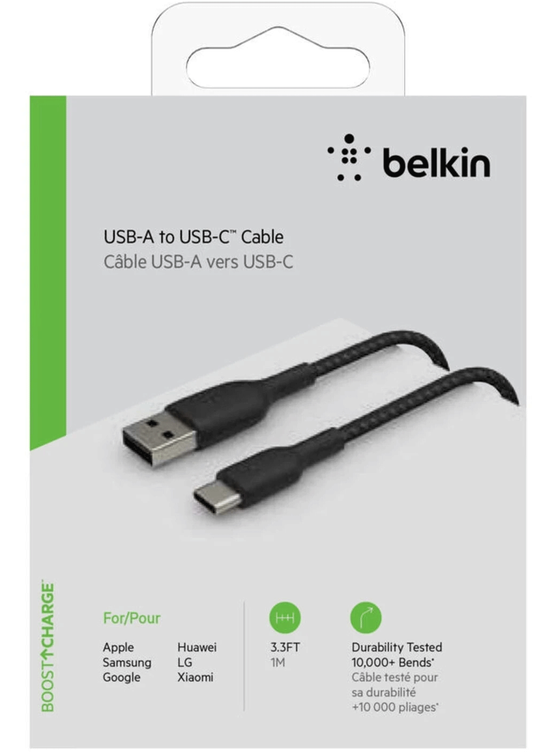 Belkin Geflochtenes BOOST CHARGE USB-C/USB-A-Kabel 1m