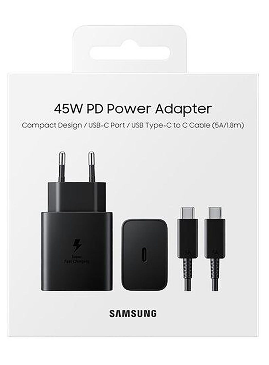 Samsung EP-T4510 Schnellladegerät 45W mit USB-C-Kabel Schwarz