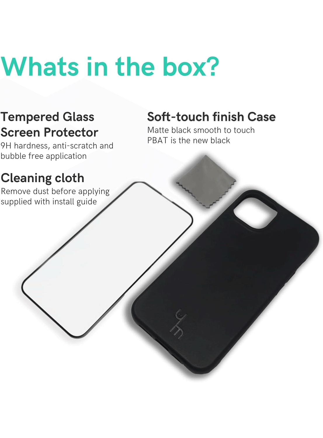 Caseym iPhone 11 Biologisch Abbaubare Handyhülle und Displayschutz-Bundle - CarbonPhone