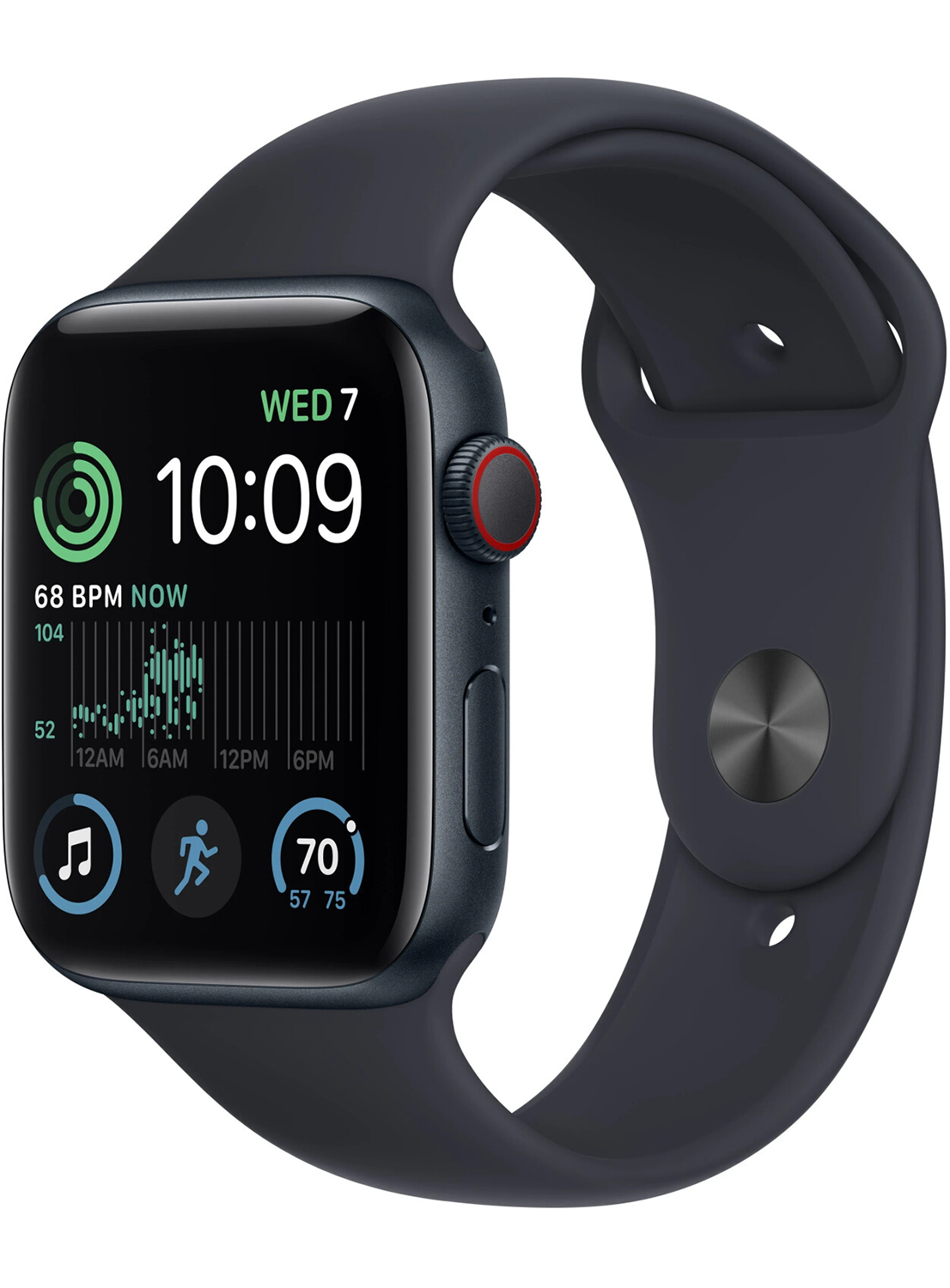 Apple Watch SE 2022 (GPS+Cellular) Aluminium Case 44mm mit Silicon Armband