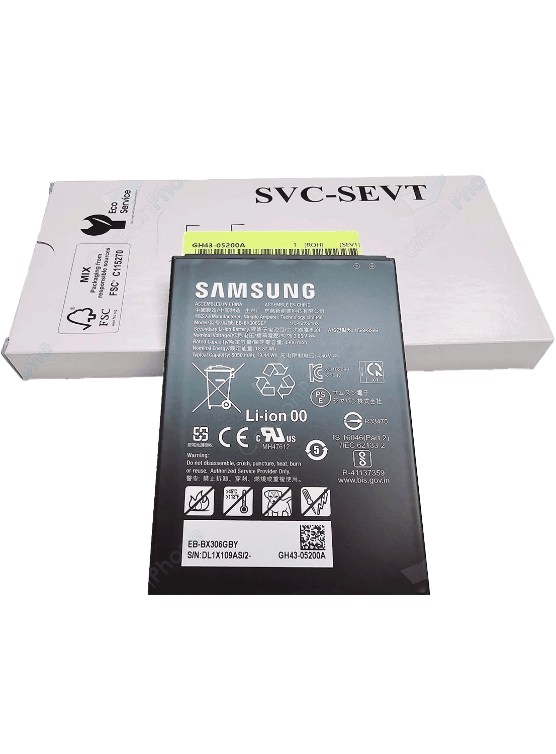 Original Samsung Galaxy Tab Active 5 Akku SM-X300, SM-X306B EB-BX306GBY 4.900mAh GH43-05200A - CarbonPhone