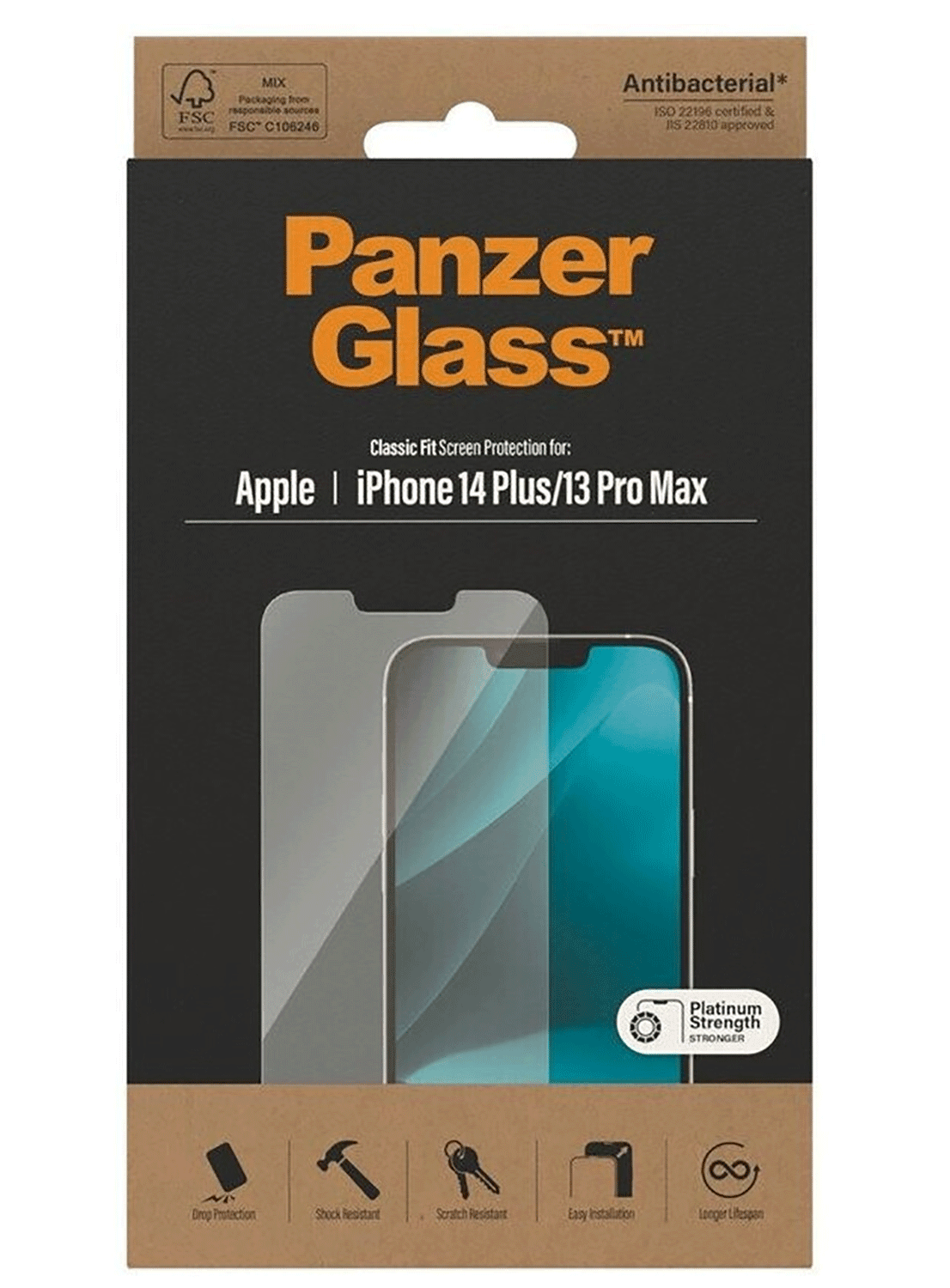 PanzerGlass Classic Fit Screen Protector iPhone 14 Plus / 13 Pro Max - CarbonPhone