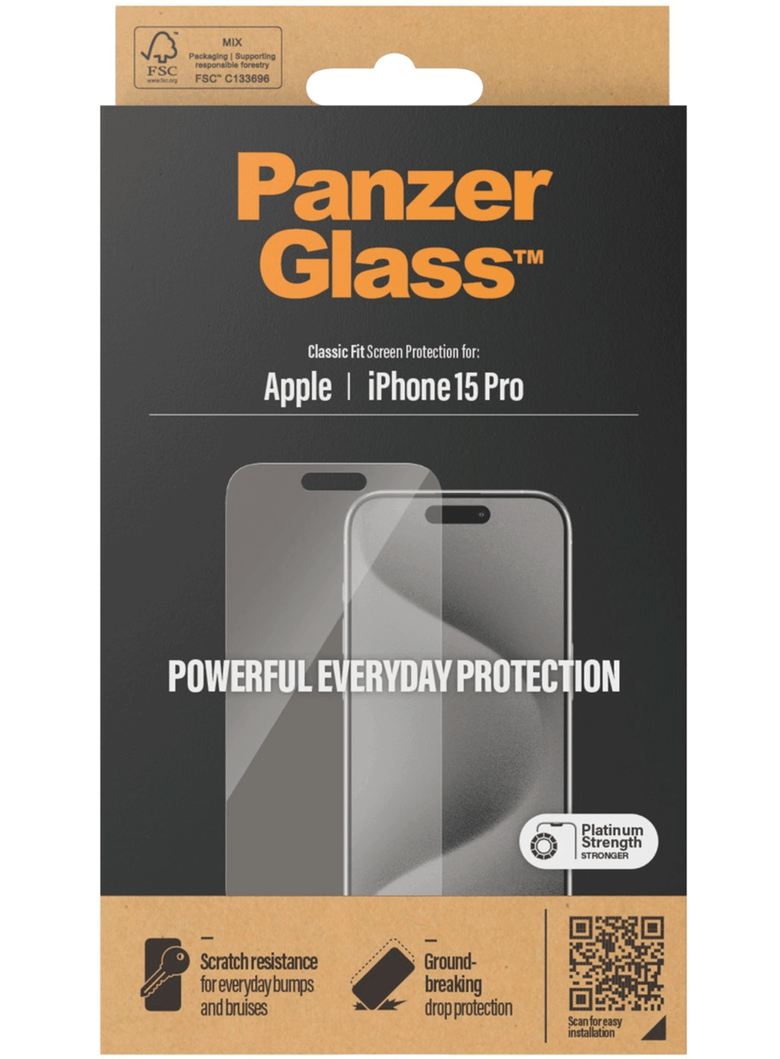 PanzerGlass Schutzfolie Apple iPhone 15 Pro - CarbonPhone