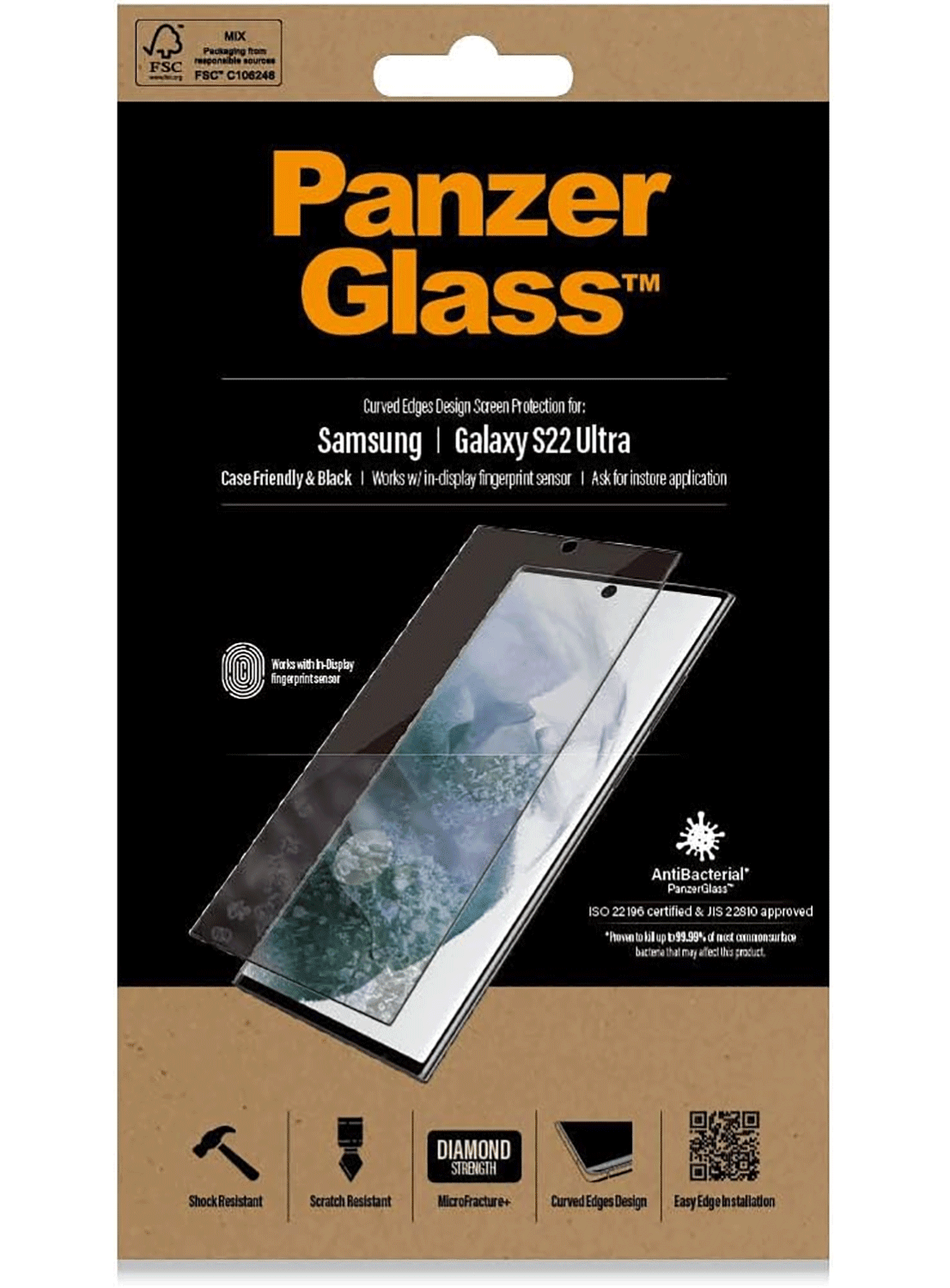 PanzerGlass Ultra UltraForce1 Screen Protection für Samsung Galaxy S22 Ultra 5G - CarbonPhone