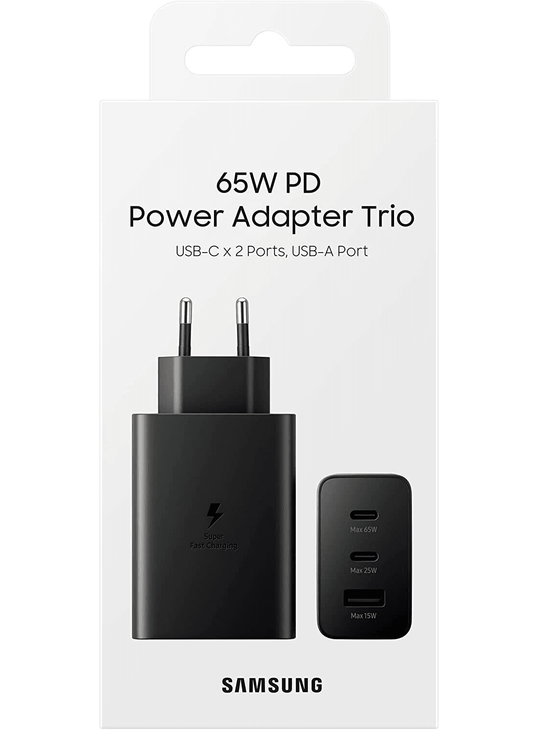 Samsung Quick Charge Adapter Trio 65 Watt EP-T6530N (USB, x USB-C) B