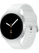 Samsung Galaxy Watch 8 40mm LTE SM-L325 mit Silicon Armband – Silver · Silicon White