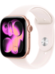 Apple Watch Series 11 5G 46mm Aluminium Case mit Silicon Armband – Rose Gold · Silicon White