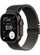 Apple Watch Ultra 3 49mm Titanium Case (2025) Milanese Loop – Titan Black · Milanaise Armband Titan Black Medium