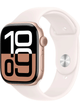 Apple Watch Series 10 GPS 46mm Aluminium Case mit Silicon Armband – Rose Gold · Silicon Light Blush