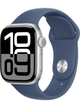 Apple Watch Series 10 GPS 42mm Aluminium Case mit Silicon Armband – Silver · Silicon Denim