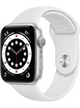 Apple Watch 6 GPS 44mm Aluminium Case mit Silicon Armband – Silver · Silicon White