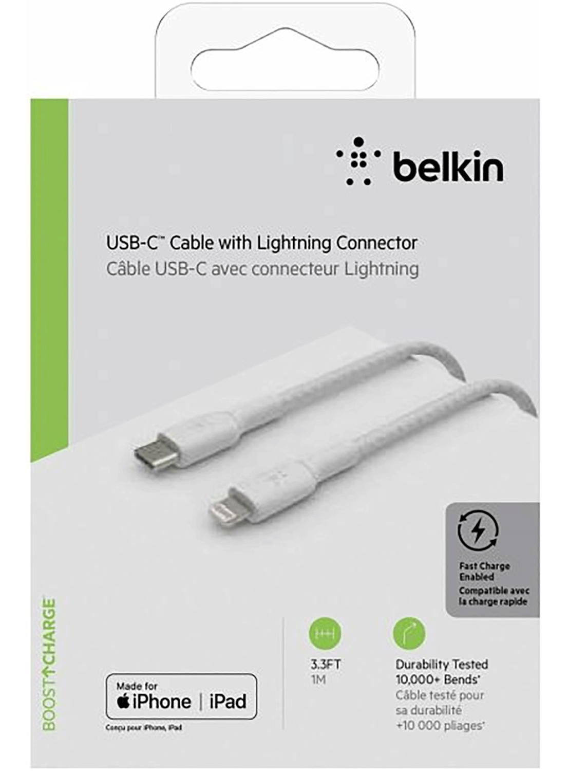 Belkin Geflochtenes BOOST CHARGE Lightning/USB-C-Kabel 1m