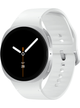 Samsung Galaxy Watch 8 44mm LTE SM-L335 mit Silicon Armband – Silver · Silicon White