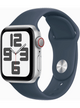 Apple Watch SE 2022 (GPS+Cellular) Aluminium Case 40mm mit Silicon Armband – Starke Gebrauchsspuren – Silver · Silicon Blue