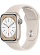 Apple Watch Series 8 GPS 41mm Aluminium Case mit Silicon Armband – Starlight · Silicon White