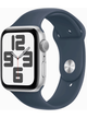 Apple Watch SE 2022 (GPS) Aluminium Case 44mm mit Silicon Armband – Silver · Silicon Blue