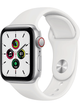 Apple Watch SE (GPS+Cellular) Aluminium Case 44mm mit Silicon Armband – Silver · Silicon White