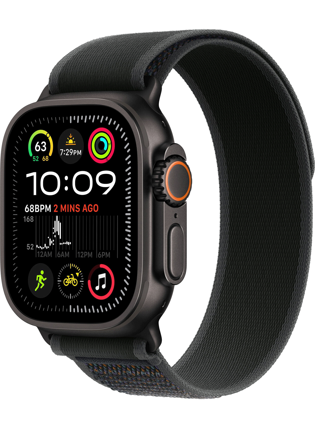 Apple Watch Ultra 2 49mm Titanium Black mit Silicon Armband