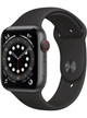 Apple Watch 6 GPS 44mm Aluminium Case mit Silicon Armband – Space Grey · Silicon Black
