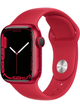 Apple Watch 7 LTE 41mm Aluminium Case mit Silicon Armband – Starke Gebrauchsspuren – RED · Silicon Red