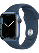 Apple Watch 7 LTE 41mm Aluminium Case mit Silicon Armband – Starke Gebrauchsspuren – Abyss Blue · Silicon Blue