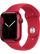 Apple Watch 7 LTE 45mm Aluminium Case mit Silicon Armband – Starke Gebrauchsspuren – RED · Silicon RED