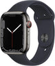 Apple Watch 7 LTE 45mm Stainless Steel Case – Stainless Steel Graphite · Silicon Midnight
