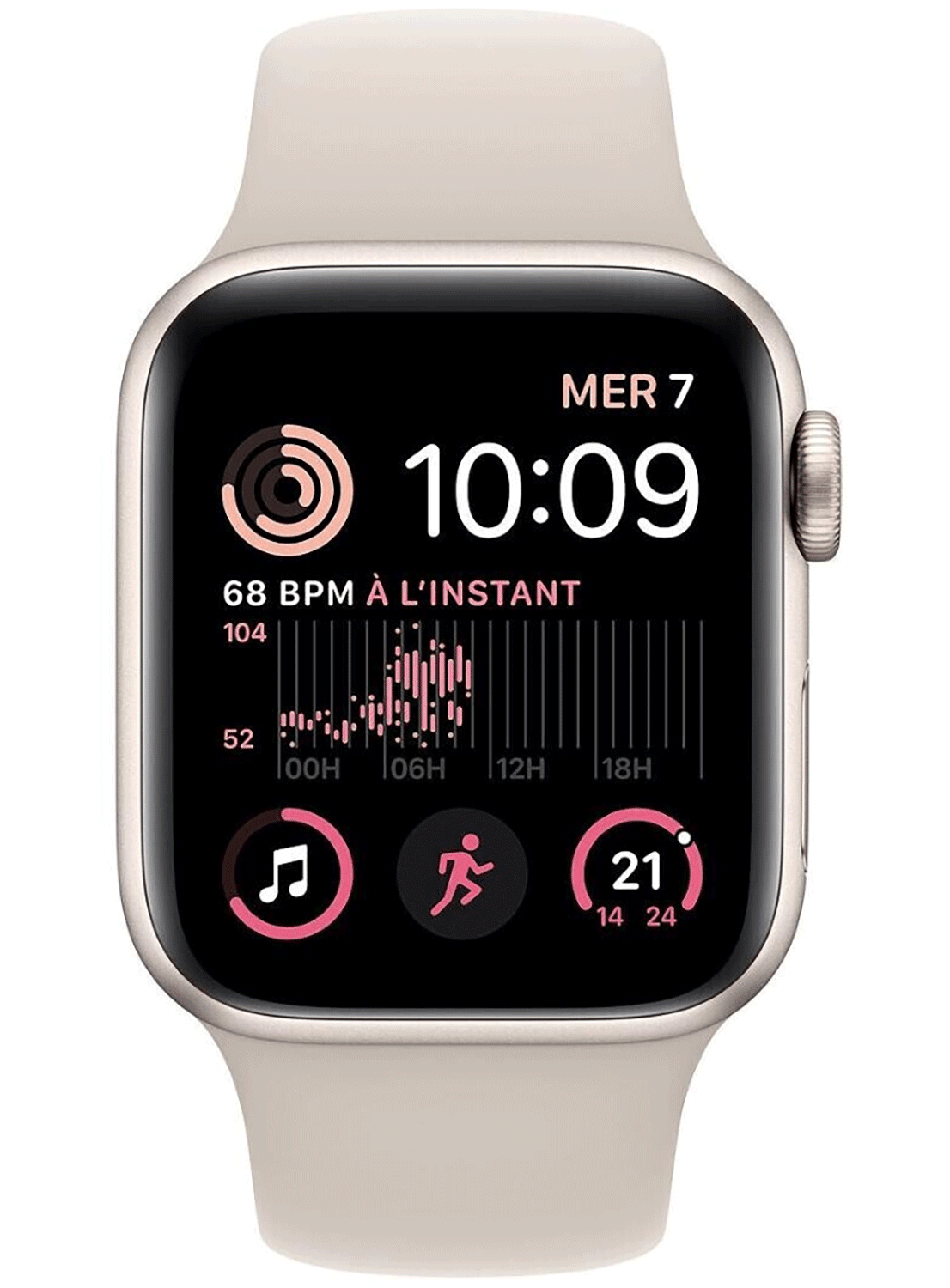 Apple Watch SE 2022 (GPS+Cellular) Aluminium Case 44mm mit Silicon Armband - CarbonPhone