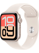 Apple Watch SE 3 (2025) GPS Aluminium Case 44mm mit Silicon Armband – Starlight · Silicon Starlight