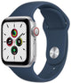Apple Watch SE (GPS+Cellular) Aluminium Case 40mm – Silver · Sport Blue