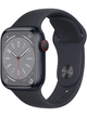 Apple Watch Series 8 4G 45mm Aluminium Case mit Silicon Armband – Midnight · Silicon Black