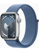 Apple Watch Series 9 4G 41mm Aluminium Case – Silver · Sport Loop Storm Blue