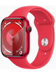 Apple Watch Series 9 GPS 45mm Aluminium Case mit Silicon Armband – Starke Gebrauchsspuren – PRODUCT(RED) · Silicon RED