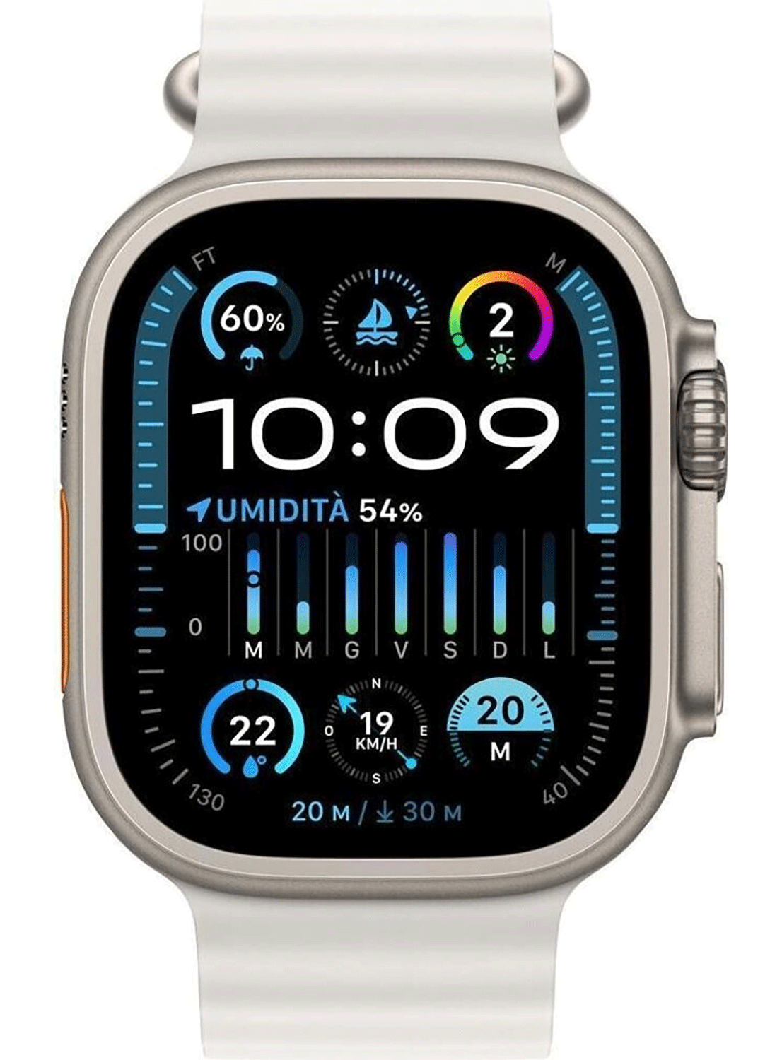 Apple Watch Ultra 2, boîtier en titane de 49 mm