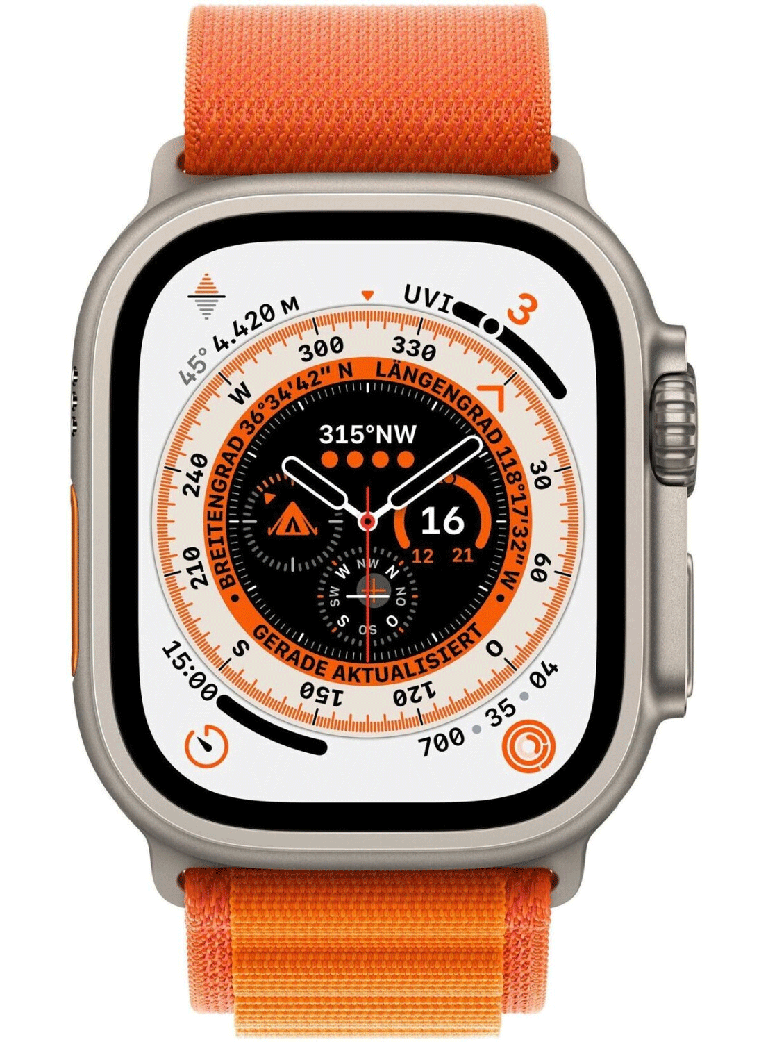 Apple Watch Ultra 49mm Titanium Case mit Nylon Armband