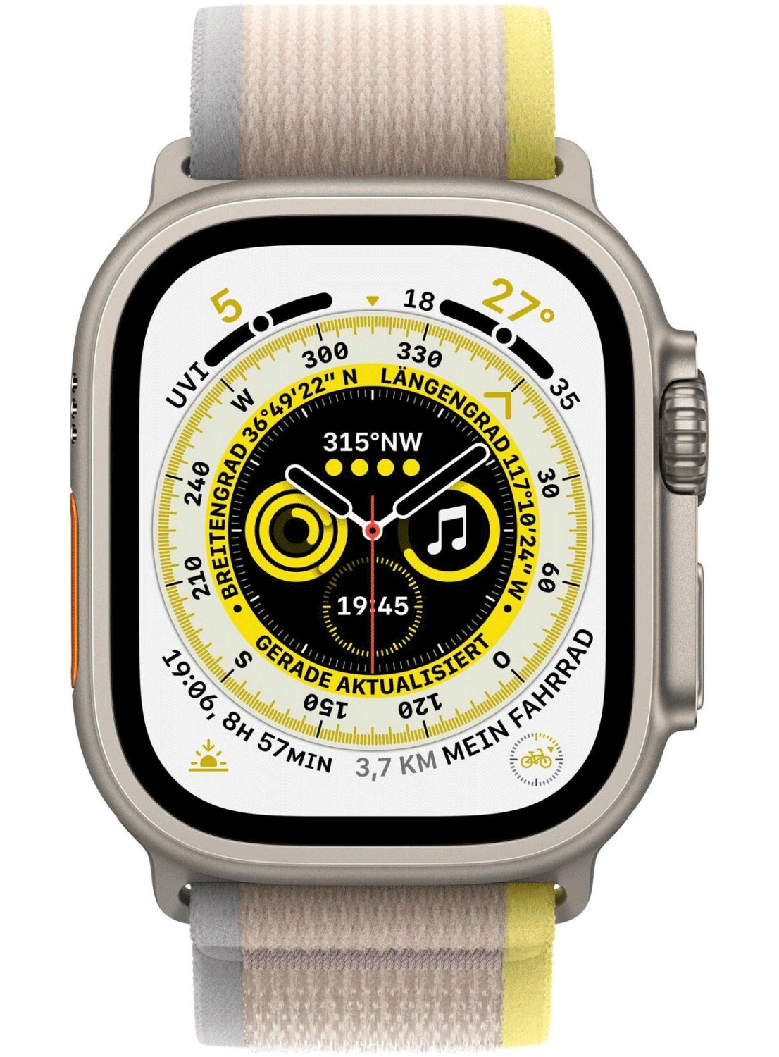 Apple Watch Ultra 49mm Titanium Case mit Nylon Armband