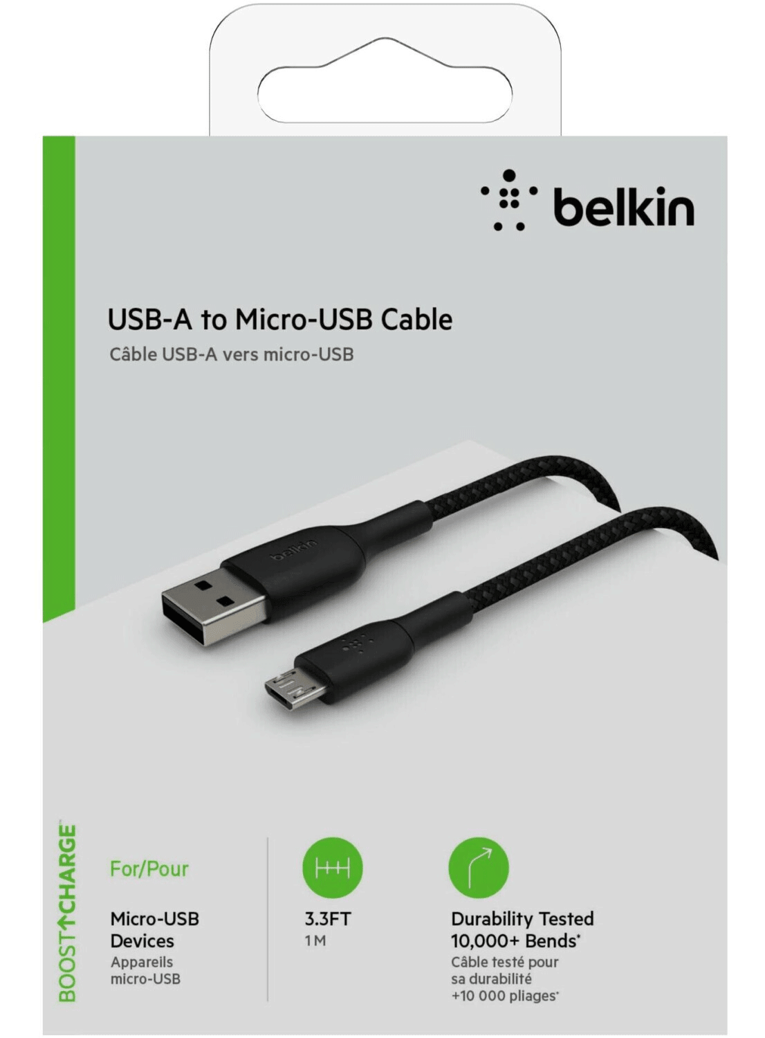 Belkin Geflochtenes BOOST CHARGE USB-A/Micro-USB-Kabel 1m - CarbonPhone