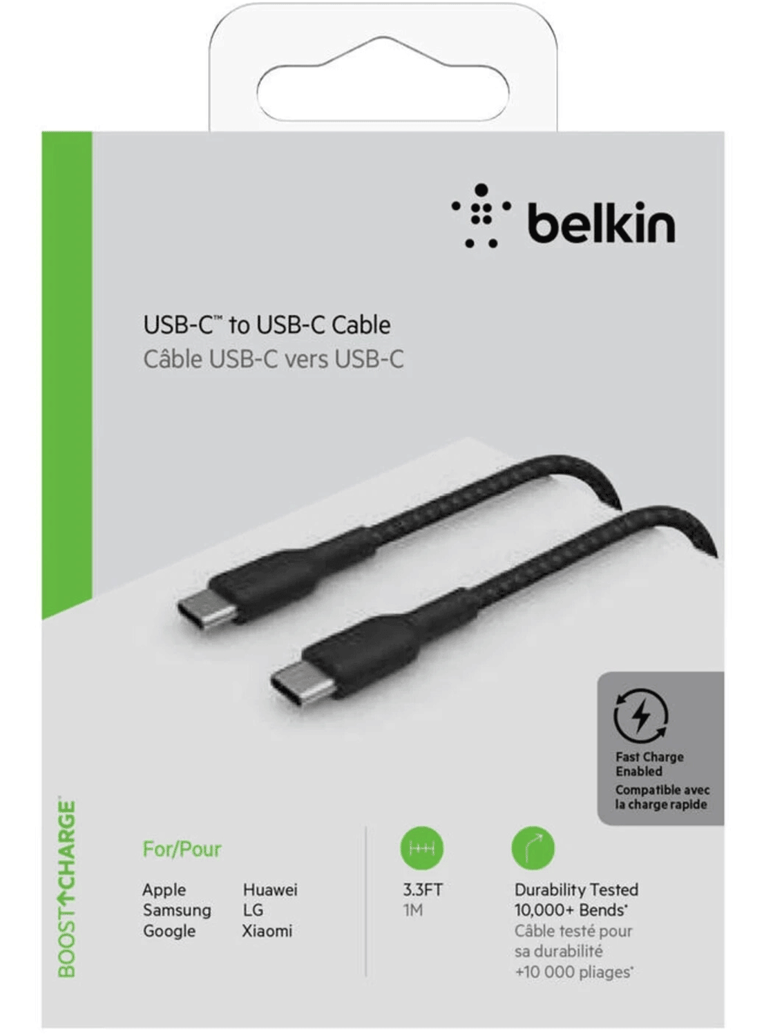 Belkin Geflochtenes BOOST CHARGE USB-C/USB-C-Kabel 1m - CarbonPhone
