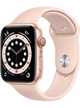 Apple Watch 6 GPS 44mm Aluminium Case mit Silicon Armband – Gold · Silicon Rose