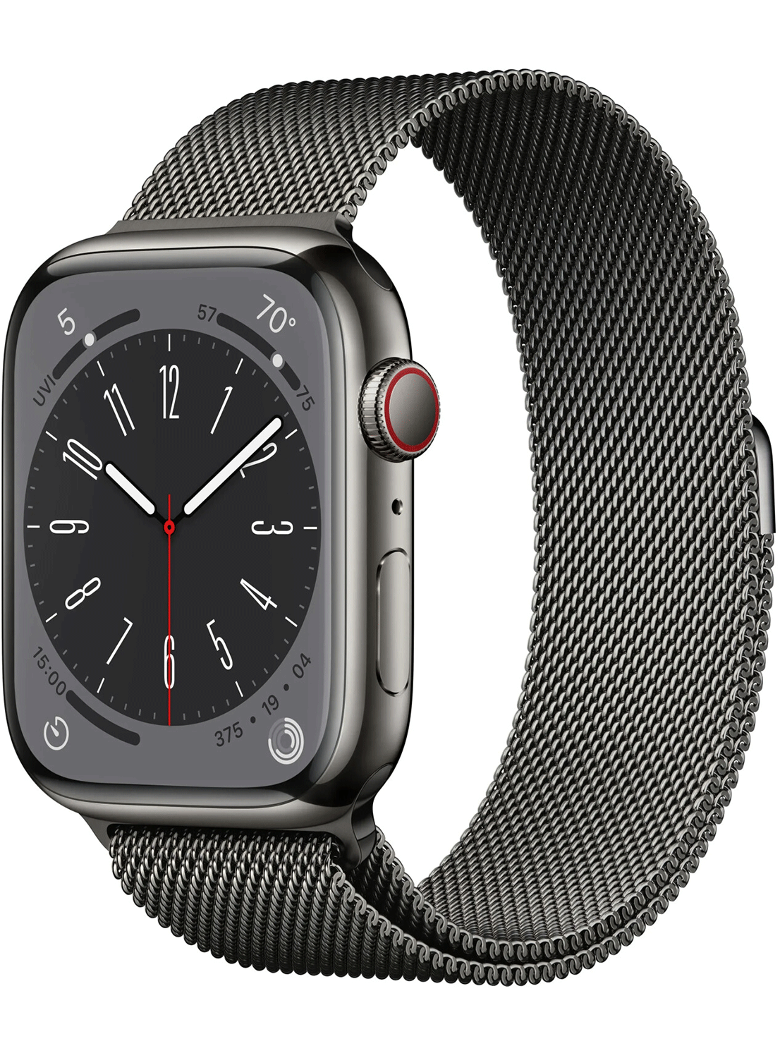 Boîtier en acier inoxydable Apple Watch Series 8 de 45 mm 