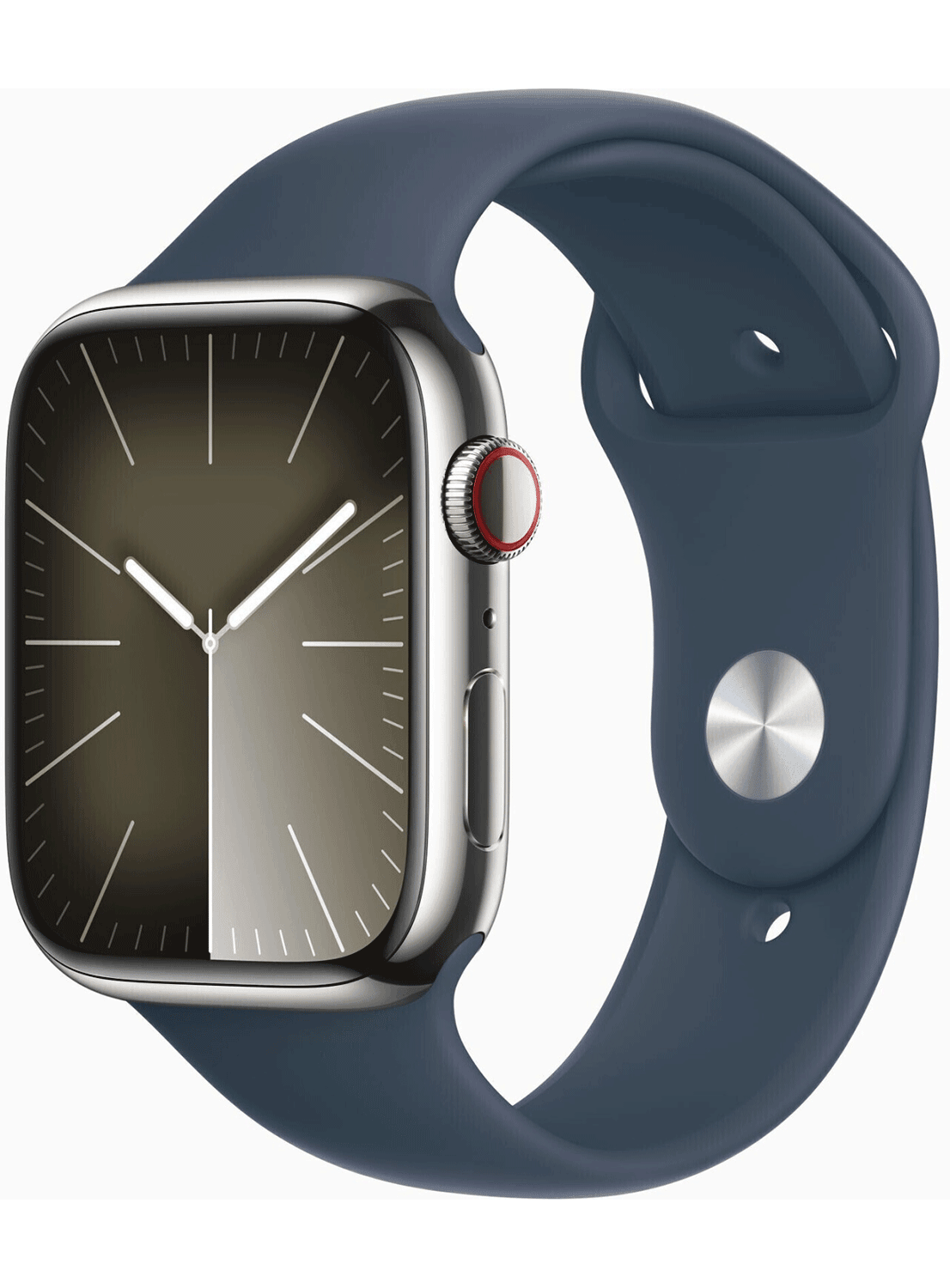 Apple Watch Series 9 4G 45mm Edelstahl Case mit Silicon Armband