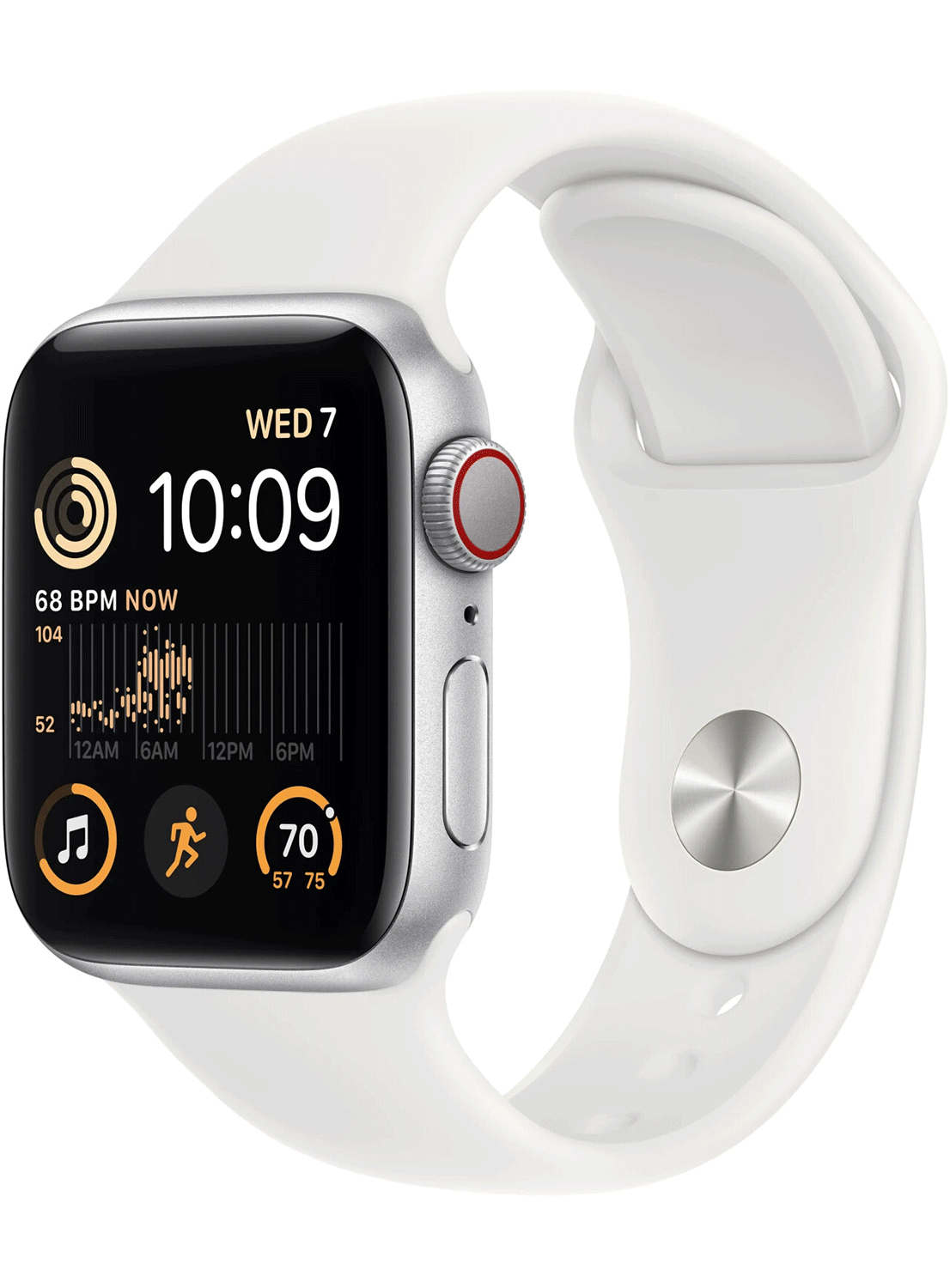 Apple Watch SE 2022 (GPS+Cellular) Aluminium Case 40mm mit Silicon Armband