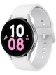Samsung Galaxy Watch 5 WiFi 44mm SM-R910F mit Silicon Armband – Silver · Silicon White