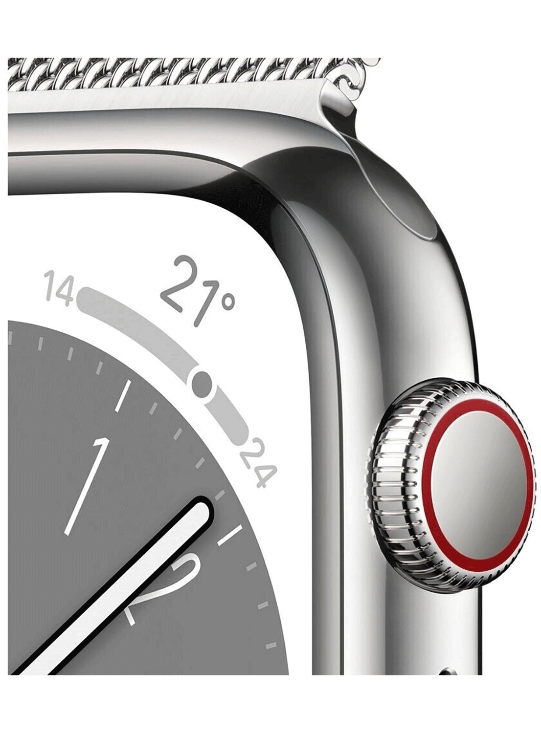 Boîtier en acier inoxydable Apple Watch Series 8 de 45 mm 