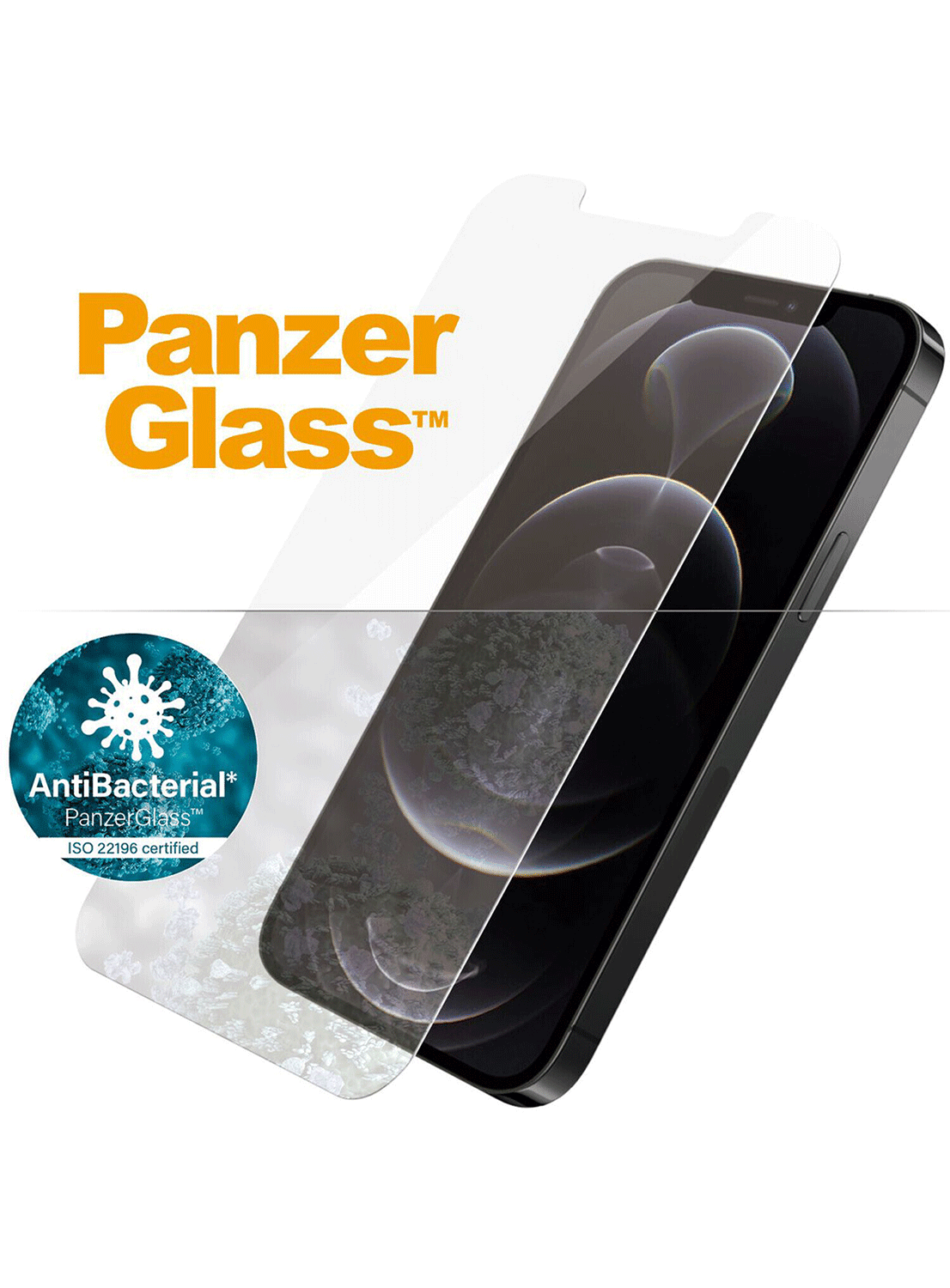 PanzerGlass Antibakterieller Screen Protector iPhone 12 / 12 Pro - CarbonPhone