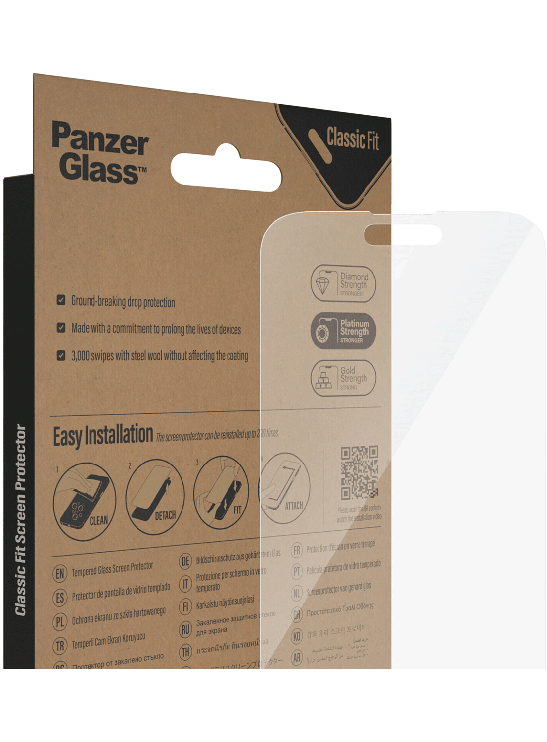 PanzerGlass Antibakterieller Screen Protector iPhone 14 Pro Max - CarbonPhone