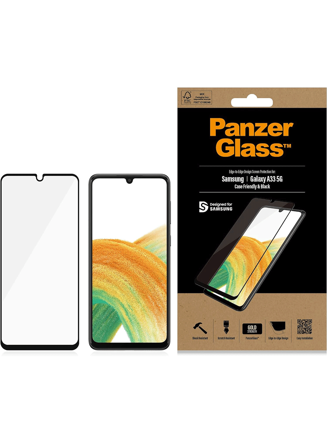 PanzerGlass Case Friendly Screen Protection für Samsung Galaxy A33 / A33 5G - CarbonPhone