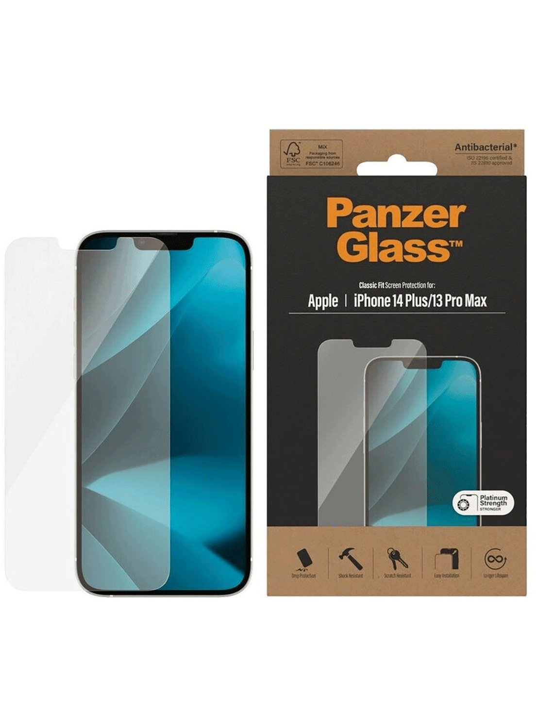 PanzerGlass Classic Fit Screen Protector iPhone 14 Plus / 13 Pro Max - CarbonPhone