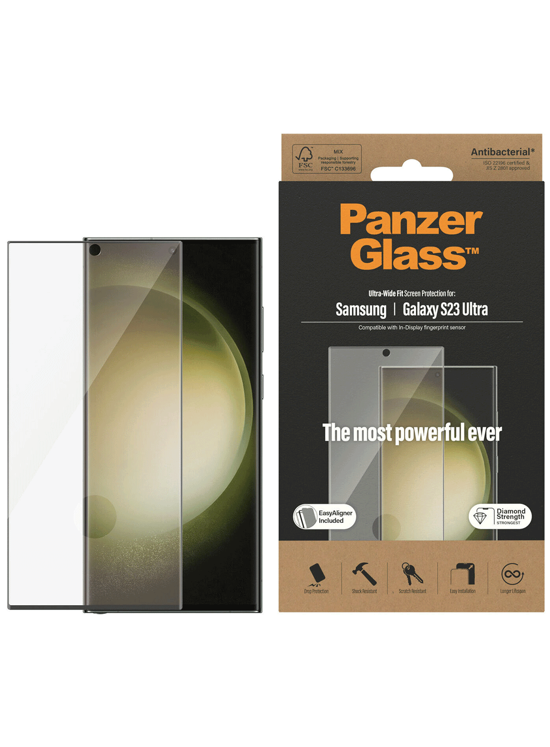 PanzerGlass Curved Screen Screen Protection für Samsung Galaxy S23 Ultra 5G - CarbonPhone