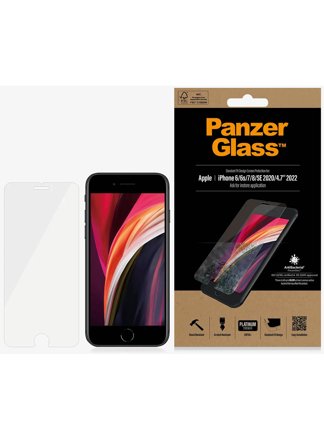 PanzerGlass Schutzfolie iPhone 6 / 6s / 7 / 8 / SE 2020 / 2022 - CarbonPhone
